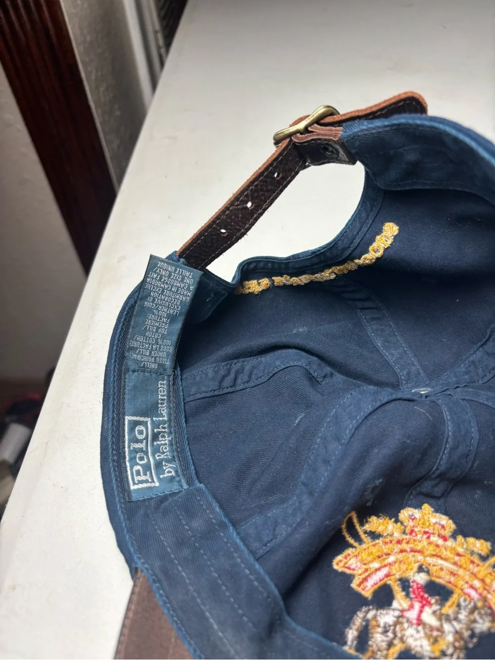 RRL Polo Ralph Lauren Rare vintage rl cords leather bill cap